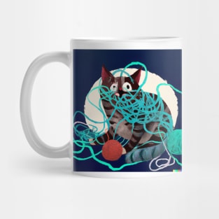 Cat Design- Entangled messy cat Mug